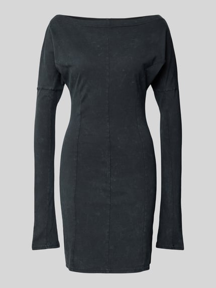 Weekday Mini-jurk met boothals, model 'Robin' Zwart - 2