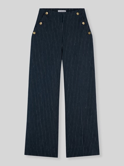 Tommy Hilfiger Wide Leg Hose aus Leinen-Mix  Marine 2