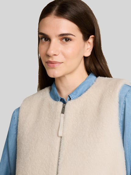 Tom Tailor Regular Fit Weste mit Reißverschluss Beige 3