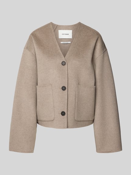 IVY OAK Kurtka o kroju relaxed fit z czystej wełny model ‘Jeneva’ Beżowy 2