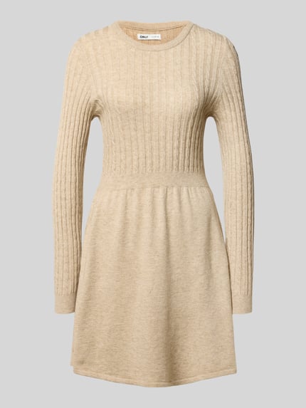 ONLY Strickkleid aus Viskose-Mix Modell 'FIA' Sand Melange 2