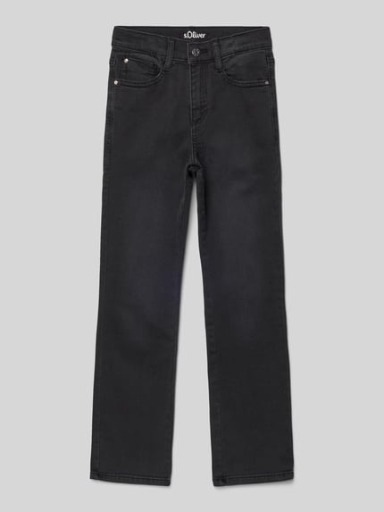 s.Oliver RED LABEL Flared jeans van katoenmix, model 'BEVERLY' Zwart - 1
