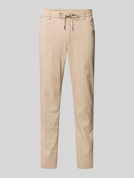Spodnie z lnu i mieszanki w kroju Modern Fit, z prostą nogawką, model 'KANE1' Shop The Look MANNEQUINE