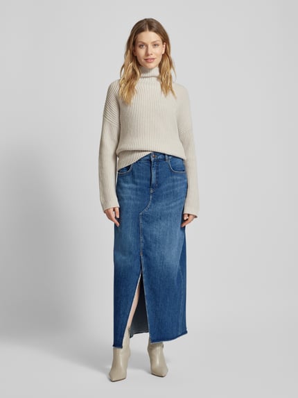 CAMBIO Jeansrok met loopsplit, model 'HARLOW' Lichtblauw - 1