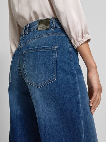Marc Cain Wide fit jeans van katoenmix in 5pocketmodel Marineblauw - 3