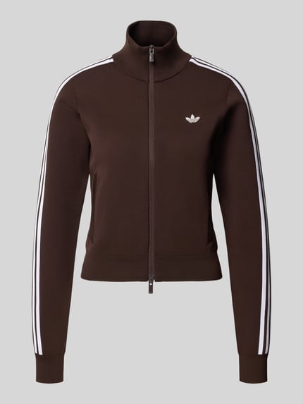 adidas Originals Strickjacke mit Zweiwege Reißverschluss Schoko 1