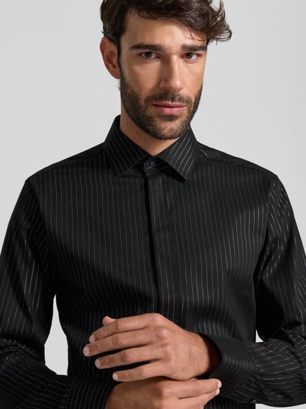 ETERNA Slim Fit Business-Hemd mit Kentkragen Black 3