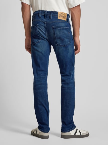 Replay Slim fit jeans in 5-pocketmodel, model 'ANBASS' Donkerblauw - 5