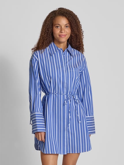 EDITED Overhemdjurk met borstzak, model 'Deloris' Blauw - 4