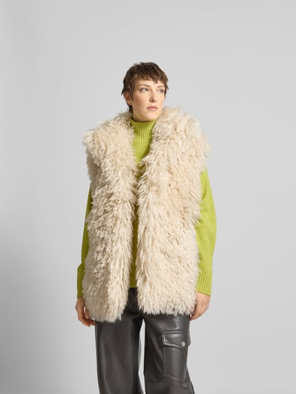 Nanushka Bodywarmer van imitatiebont Ecru - 4