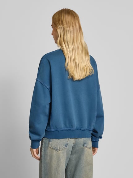 GUESS Jeans Oversized sweatshirt met labelstitching, model 'GO' Jeansblauw - 5
