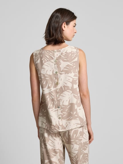 FREE/QUENT Loose Fit Blusentop aus Viskose-Leinen-Mix Modell 'LAVISCO' Taupe 5