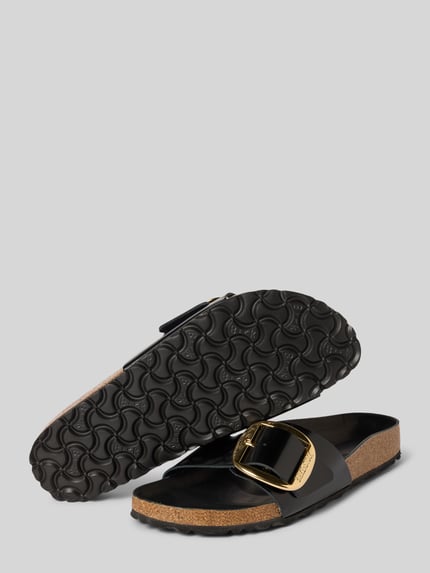Birkenstock Slippers met reliëflogo, model 'Madrid' Zwart - 4