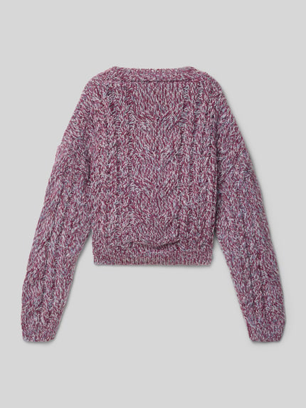 MANGO Strickpullover mit gerippten Abschlüssen Modell 'elina' Purple 3