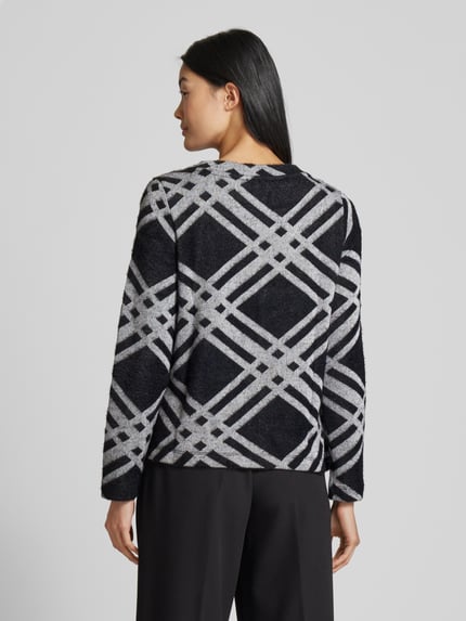 Street One Sweter z dzianiny z prążkowanym, okrągłym dekoltem Czarny 5
