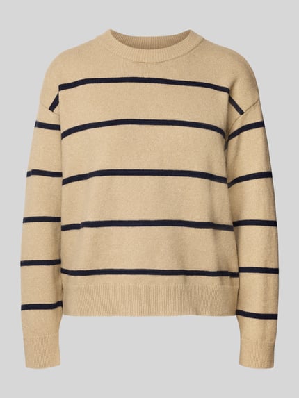 MANGO Strickpullover mit Rundhalsausschnitt Modell 'MARINA' Beige 2