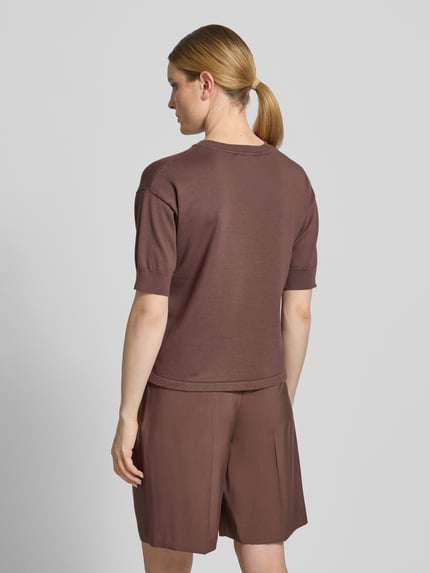 b.young Strickshirt mit Rundhalsausschnitt Modell 'morla' Dunkelbraun 5