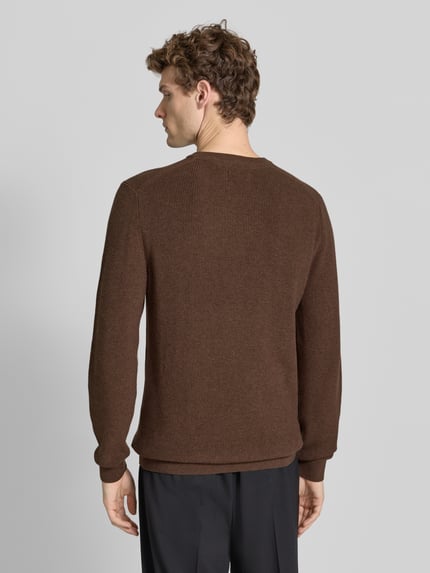 MCNEAL Strickpullover mit gerippten Abschlüssen Hellbraun Melange 5