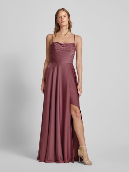 Laona Abendkleid mit Wasserfall-Ausschnitt Altrosa 4