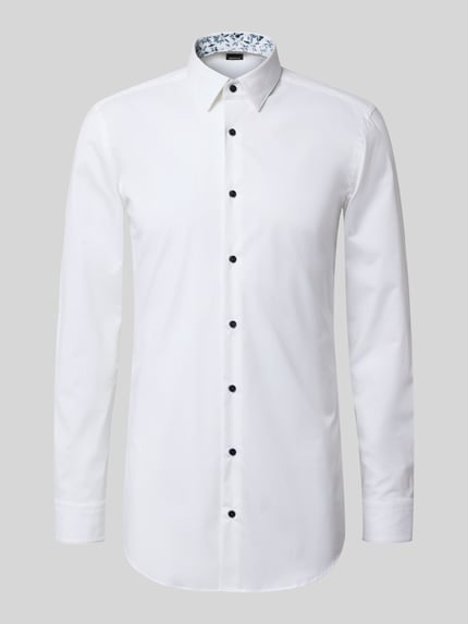 BOSS Slim Fit Businesshemd mit extra langem Arm Modell 'HANK' Weiss 2