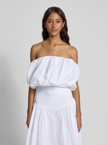 Bardot Relaxed Fit Blusentop mit gelegten Falten Modell 'LISSETT' Weiss 4