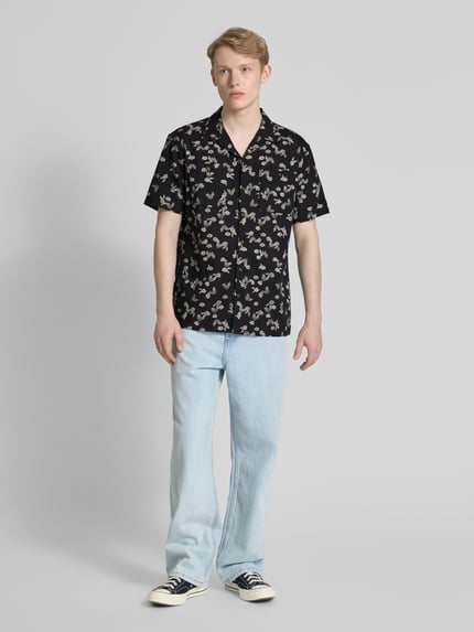 Superdry Regular Fit Freizeithemd aus Baumwoll-Leinen-Mix Black 1