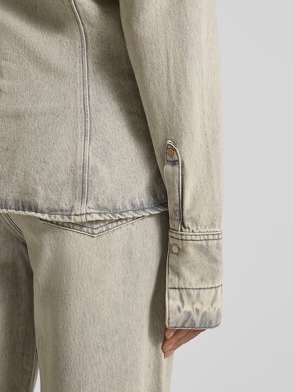 BOSS Orange Koszula jeansowa o kroju slim fit z mieszanki bawełny i lyocellu Jasnoszary 3