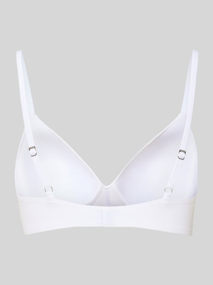 Produktfoto, Soft-BH mit verstellbaren Trägern von SCHIESSER, biały, bez fiszbin, dopasowany krój, zapięcie na haftkę, watowane miseczki