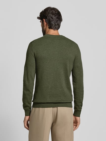 MCNEAL Strickpullover aus Baumwoll-Kaschmir-Mix mit Rundhalsausschnitt Khaki Melange 5
