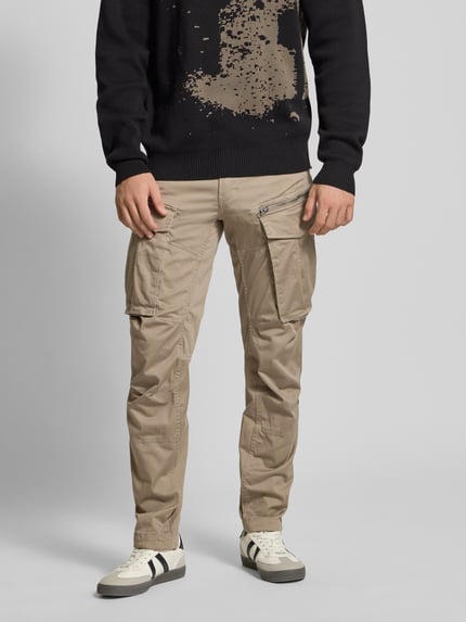 G-Star RAW Regular tapered fit cargobroek met ritszak Taupe - 4