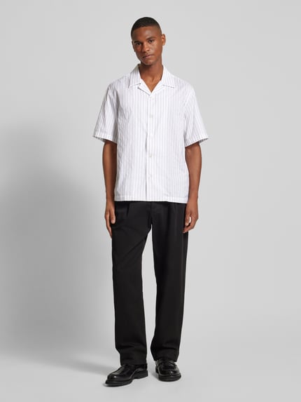 ANNARR Relaxed fit vrijetijdsoverhemd met streepmotief, model 'FRED' Offwhite - 1