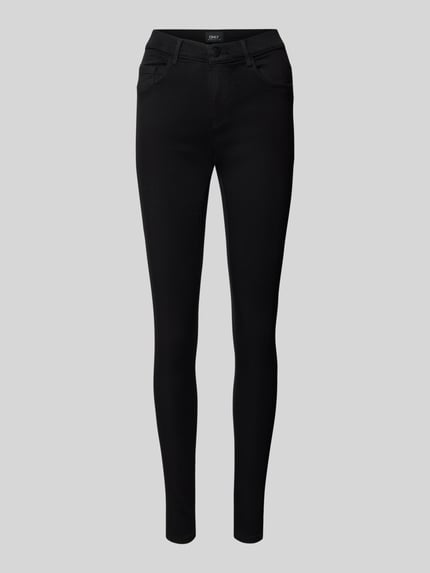 ONLY Skinny fit jeans met labelpatch, model 'POWER' Zwart - 2