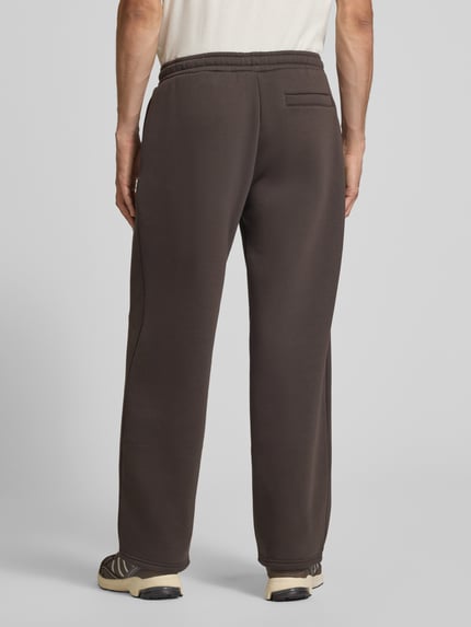 REVIEW Straight Fit Sweatpants aus Baumwoll-Mix mit Label-Detail Dunkelbraun 5