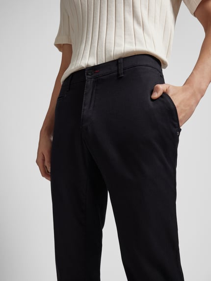 Brax Chinosy o kroju slim fit z wpuszczanymi kieszeniami w stylu francuskim model ‘Fabio’ Czarny 3