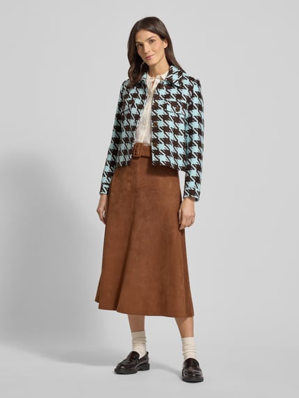 MORE & MORE Żakiet o kroju slim fit z kieszonką na piersi Ciemnobrązowy 1