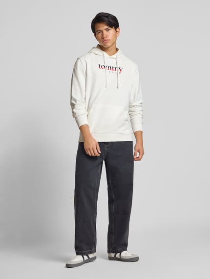 Tommy Jeans Regular Fit Hoodie aus reiner Baumwolle Offwhite 1