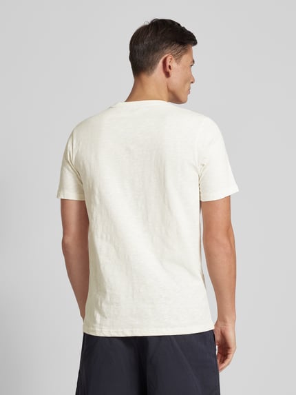 Fynch-Hatton T-shirt z wyhaftowanym logo Złamany biały melanż 5