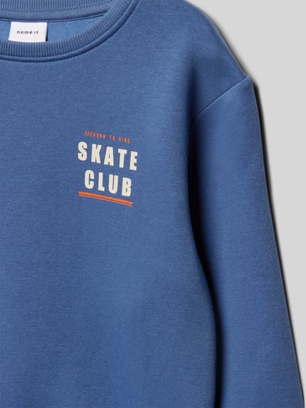 NAME IT Sweatshirt mit Rundhalsausschnitt Modell 'MOTTO' Blau 2