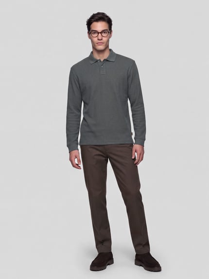 BOSS Orange Regular Fit Poloshirt aus Baumwoll-Mix Khaki 1