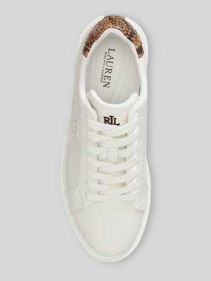 Lauren Ralph Lauren Sneaker aus echtem Rindsleder Modell 'AINSLEY' Weiss 3
