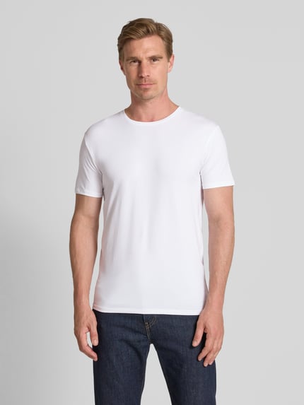 Selected Regular Fit T-Shirt aus Baumwoll-Mix Weiss 4