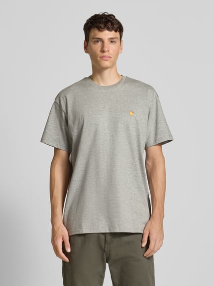 Carhartt Work In Progress T-shirt met labelstitching Lichtgrijs gemêleerd - 4
