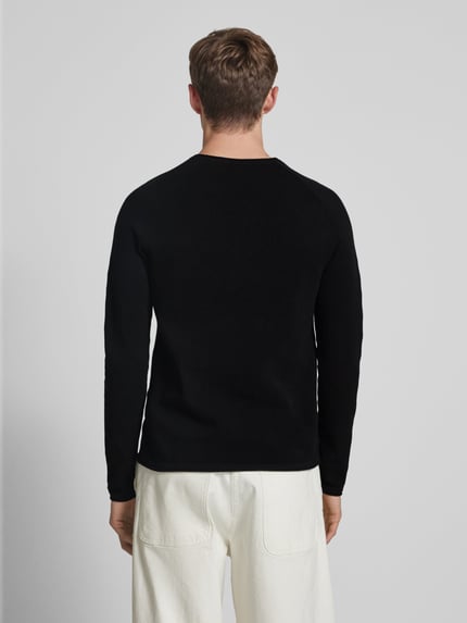 JACK & JONES Strickpullover mit Label-Patch Modell 'HILL' Black 5