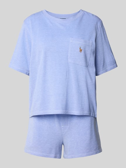 Polo Ralph Lauren Pyjama mit Logo-Stitching Modell 'OXFORD' Blau 1
