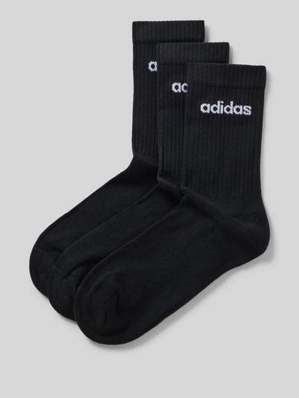 adidas Sportswear Sokken met labelprint in een set van 3 paar Zwart - 1