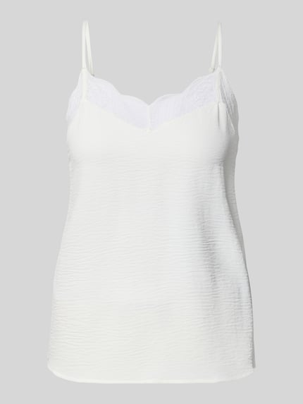 PIECES blousetop met kanten afwerking in relaxed fit model 'TIFFANY' Wit - 2