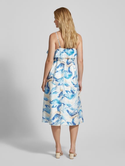 VERO MODA Midi Freizeitkleid mit Spaghettiträgern 'OSANA' Blau 5