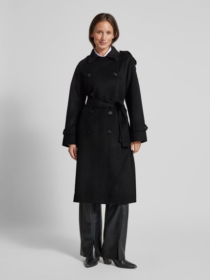 The Kooples Wollmantel mit Bindegürtel Black 4
