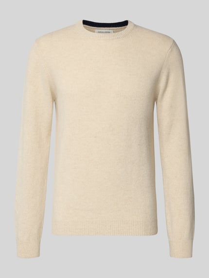 Casual Friday Sweter z dzianiny z mieszanki wełny model ‘KARL’ Złamany biały 2