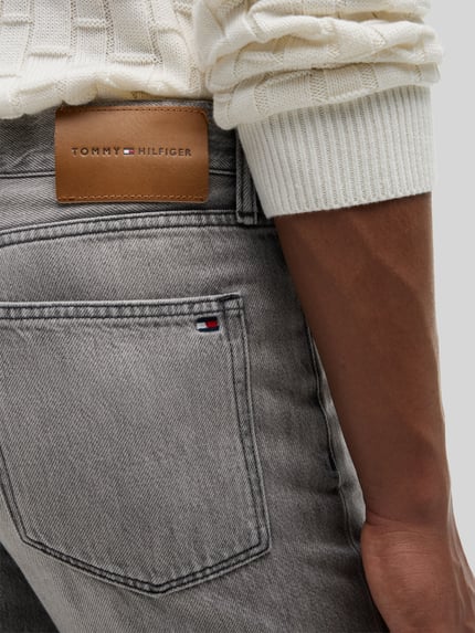 Tommy Hilfiger regular straight fit jeans van puur katoen Lichtgrijs - 3
